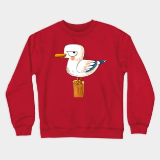 Hand Drawn Cartoon Seagull Crewneck Sweatshirt